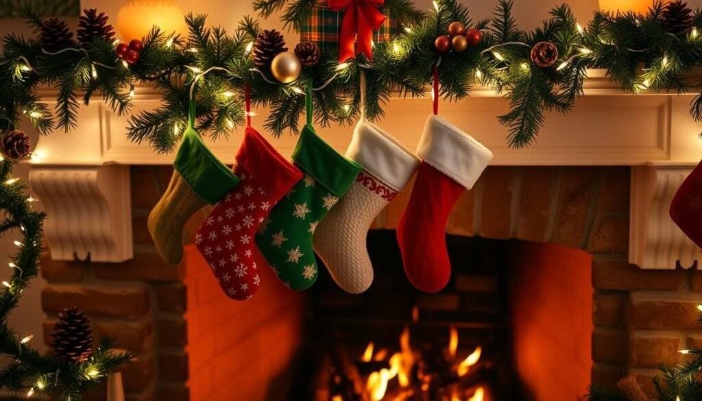 holiday decor with christmas stockings